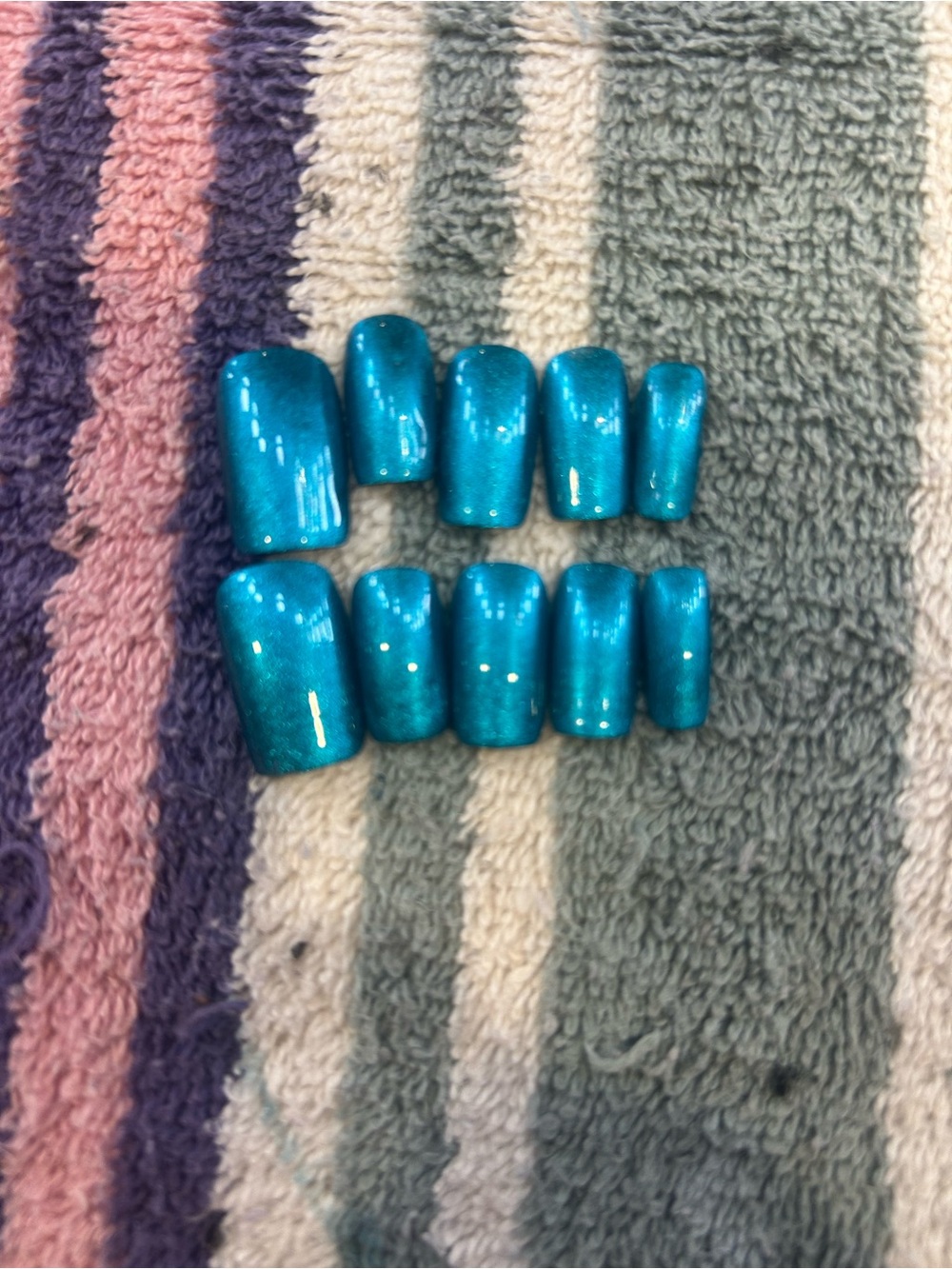Blue chrome Press-On Nail Set